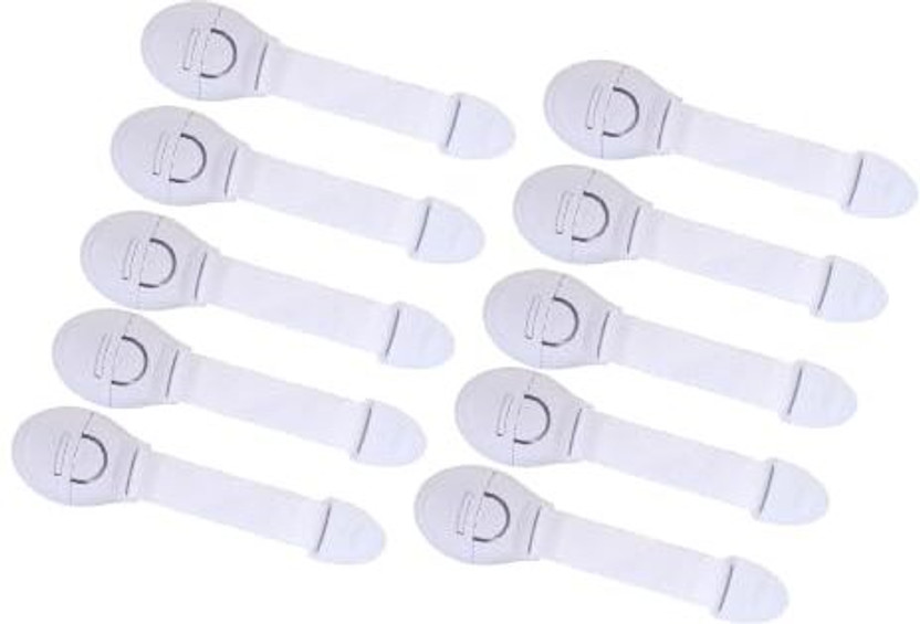 BabySafeHouse BabySafeHouse Safety Cabinet Latch/Lock 10 pieces for Cabinet, Drawer, Fridge for baby child infant Safety Latch with strong tape(White) - Flipkart Deal