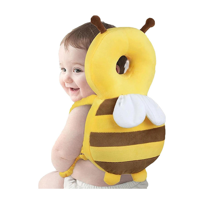 Millionminds Baby Kids Child Head & Back Safety Protector Pad Cushion Pillow With Straps(Yellow)