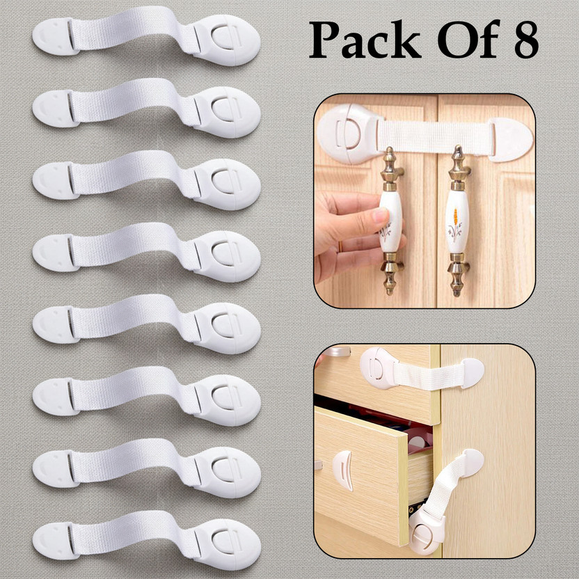 SYGA Child Baby Toddler Infant Safety Lock(8 Pcs) for Drawer Fridge Cabinet etc(White)