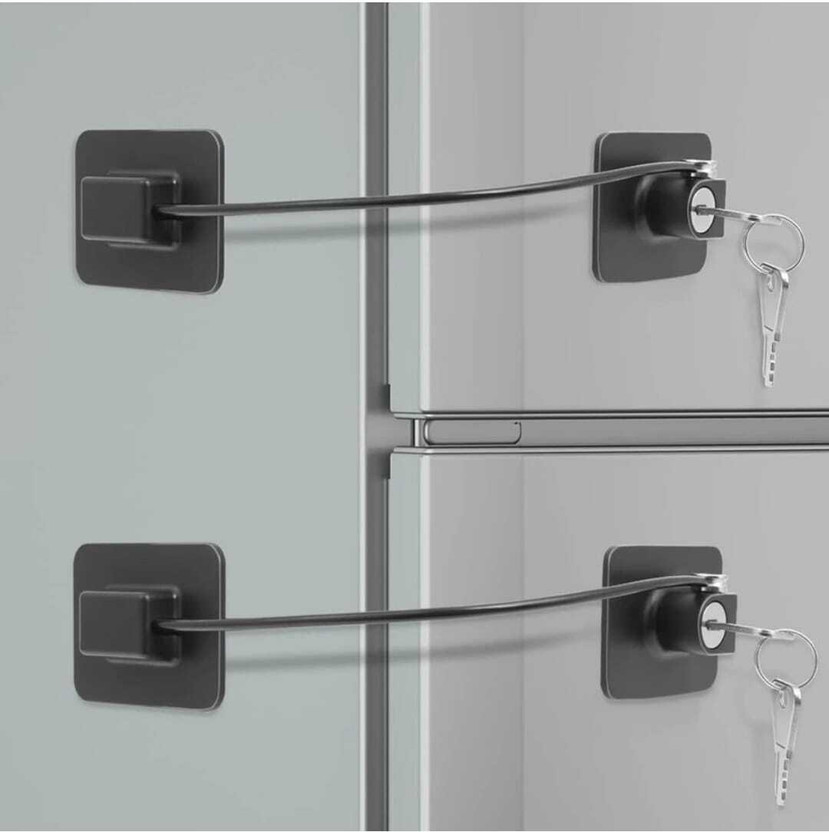 ONE PURCHASE Pack 2 Baby Safety Lock with Keys for Fridge, Cabinet, Door Lock For Kids(Child Safety Cabinet Locks, Fridge Drawers, Dishwasher, Toilet)