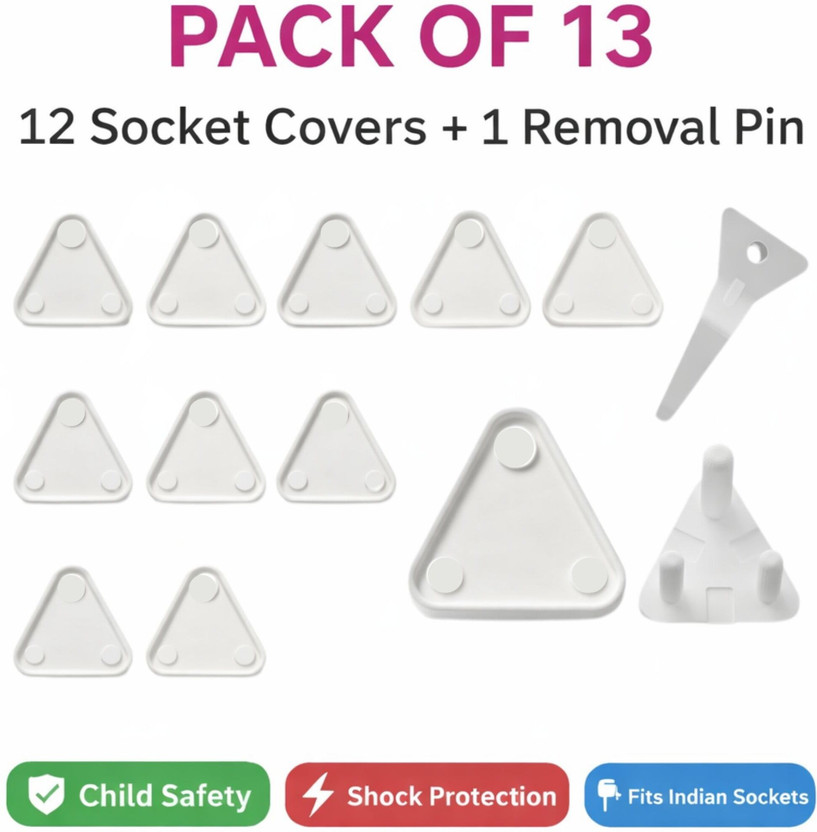 AAVEE Child Safety Electric Socket Guards, Electric Socket Covers for Kids Safety(White)