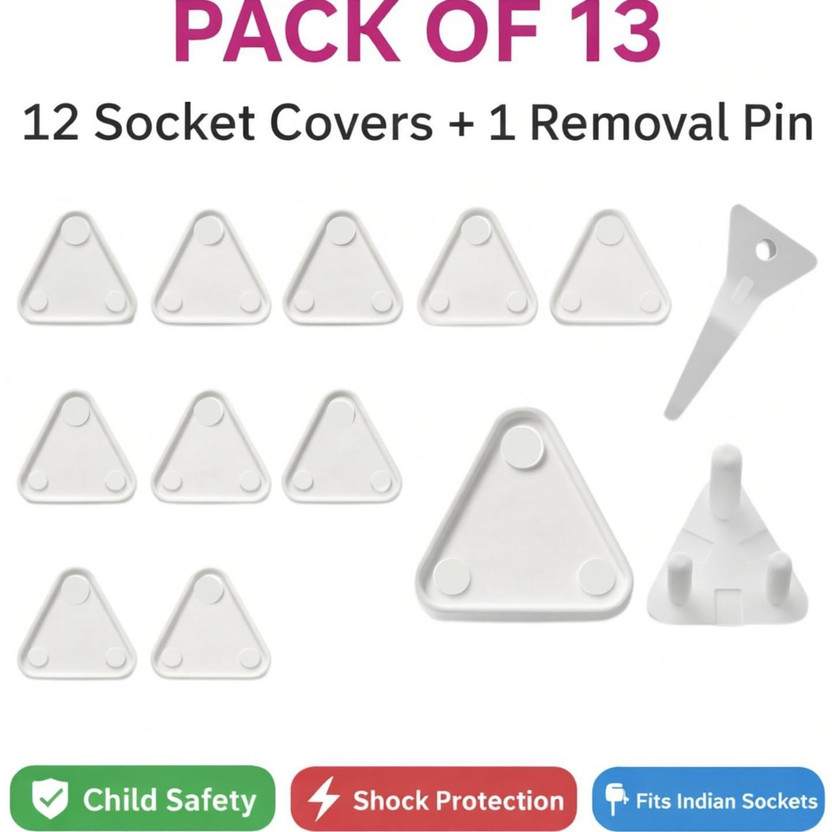 AAVEE Child Safety Electric Socket Guards, Electric Socket Covers for Kids Safety(White)