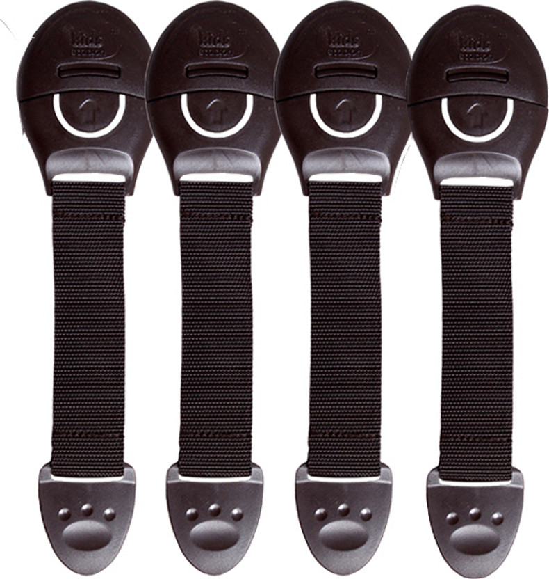 KIDS STATION Made in India Nylon Strap Baby Safety Locks for Kids for Drawer, Furniture(Brown, Pack of 4 pcs)