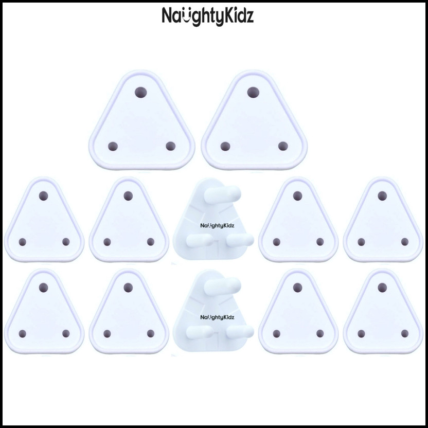 naughty kidz Pack of 12 Baby Safety Electric Socket Plug Cover Guard For 3Pin//5A & 5Pin//15A(White)
