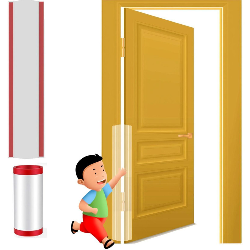 HOMEWARE KART Child Safety Door Guard, 1 Pcs |90CMx18CM, Door Protector for Kids, Babies(Transparent)