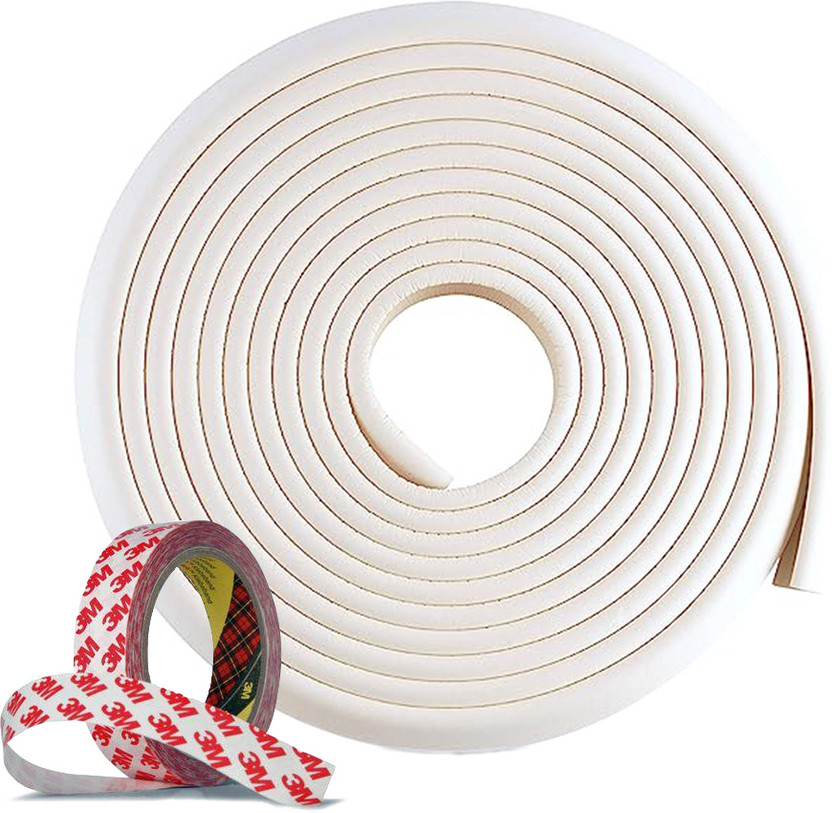 KIDS STATION Baby Proofing L- Shape Extra Dense Edge Safety Strip | Thick Edge Guard for kids(Off- White, 5 Meters, 50g/mt. Density)