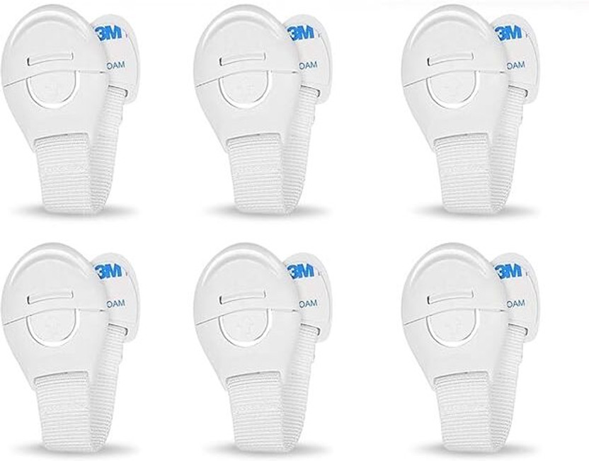 NANNY PENNY Child Baby Toddler Infant Safety Lock(6 Pcs) for Drawer Fridge Cabinet etc(White)