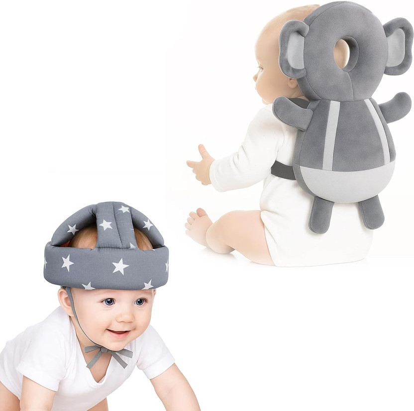 Hemu Hemu Baby Head Protector Safety Helmet Cushion Backpack Elephant Design(Grey) - Flipkart Deal