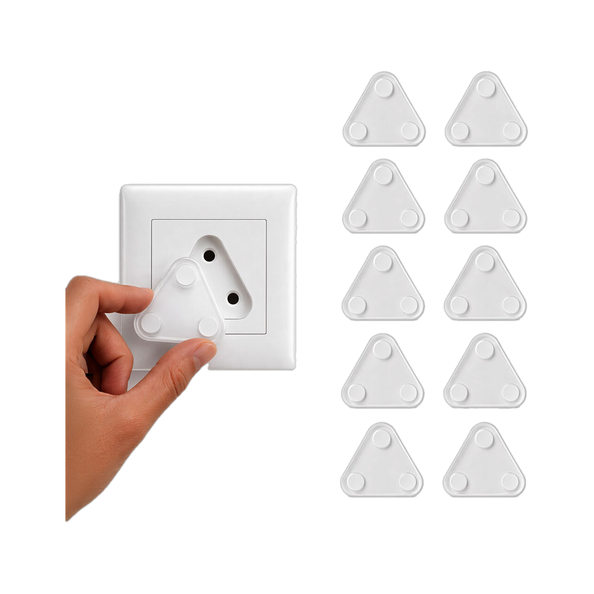 BUMTUM 10 Piece Electrical Plug Baby Safety Switch Board Cover For Kid Protections(White)