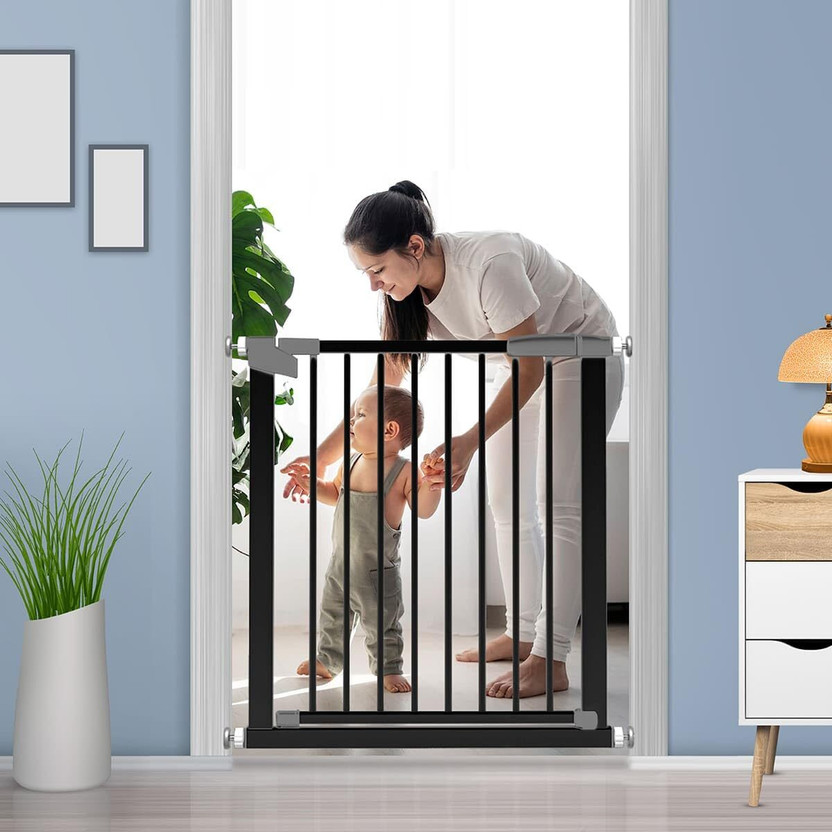 StarAndDaisy Barricade Baby Security Gate two-way door width 76-83cms Safety Gate(Black)