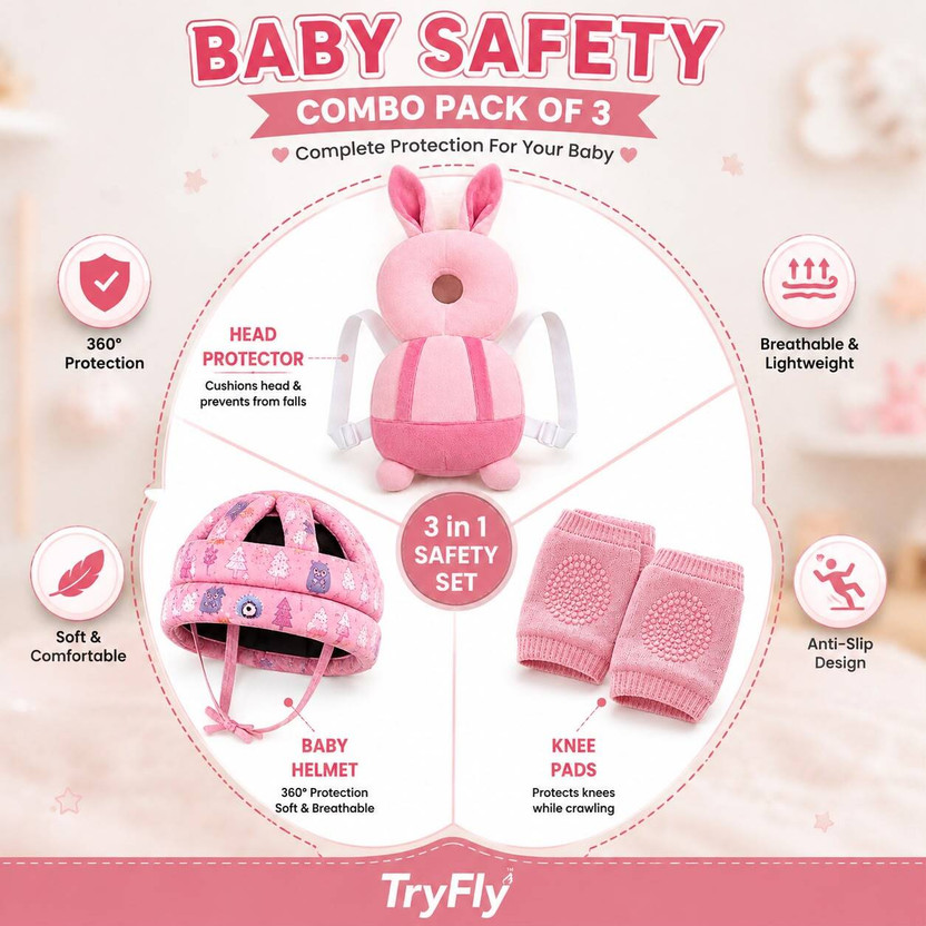 TRYFLY TRYFLY Safety Baby Helmet(PINK) - Flipkart Deal