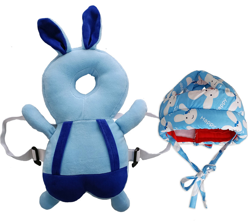 Hemu Bee Baby Head Protection Pillow Backpack with Safety Helmet(Blue)