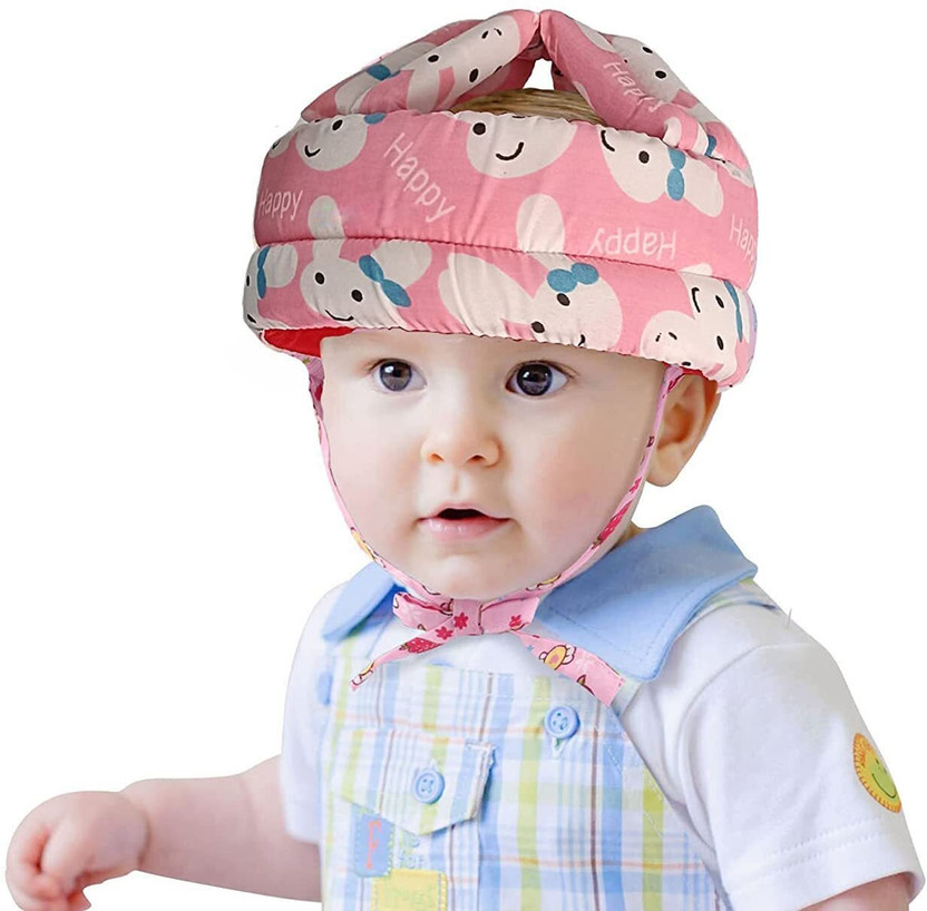 MARQUEONN Baby Pink Safety Helmat Baby Head Protector Adjustable Size Baby Learn to Walk Or Run Soft Safety Helmet Safety Cap(Size - 1-2 Years Kids)