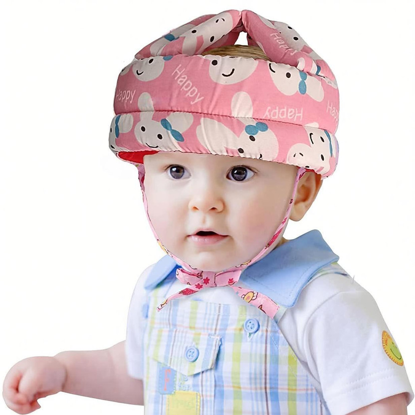 MARQUEONN Baby Pink Safety Helmat Baby Head Protector Adjustable Size Baby Learn to Walk Or Run Soft Safety Helmet Safety Cap(Size - 1-2 Years Kids)
