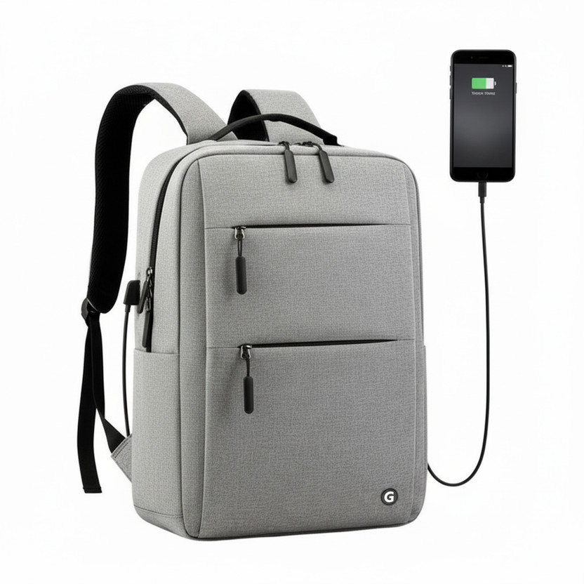 GadgetBite Graphite 20L PU Leather Laptop Bag 15.6inch with Luggage Strap & Bottle Pocket 20 L Laptop Backpack(Grey)