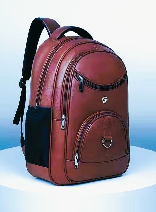 LIFE INDIA Vegan Leather Stylish 15.6 Inch Premium Laptop Backpack for Office & Travel 35 L Laptop Backpack(Brown)