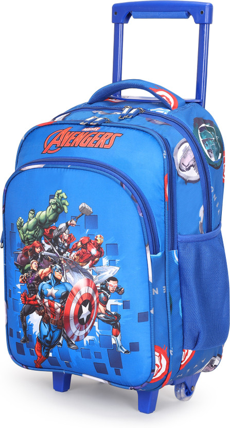 MARVEL Novex Original 16" Avengers Kids Backpack Trolley Bag with 2 Wheel / School Bag 30 L Trolley Backpack(Blue)