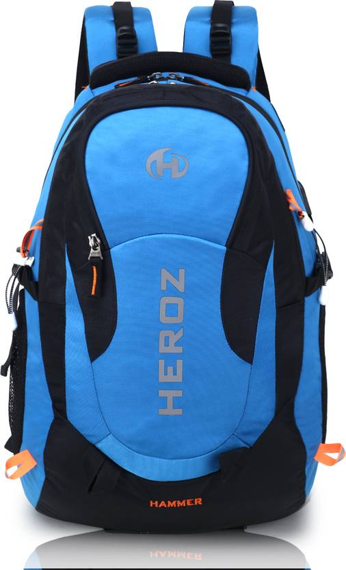 HEROZ Mini Hammer 40 L Laptop Backpack Black and Sky Blue Price in