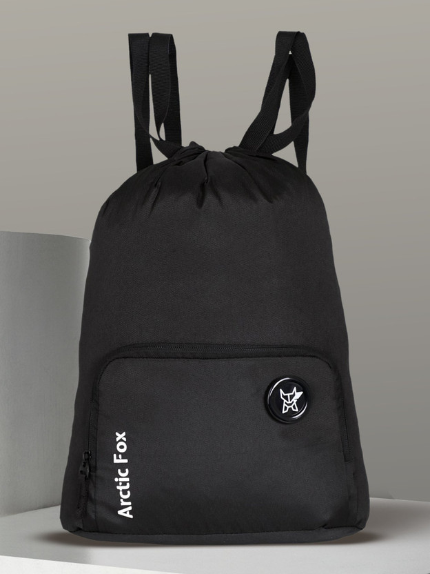 Arctic Fox Black Drawstring Bag 15 L Backpack(Black)