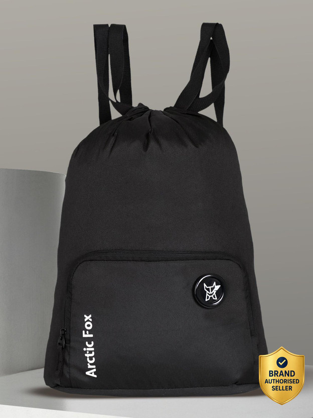 Arctic Fox Black Drawstring Bag 15 L Backpack(Black)