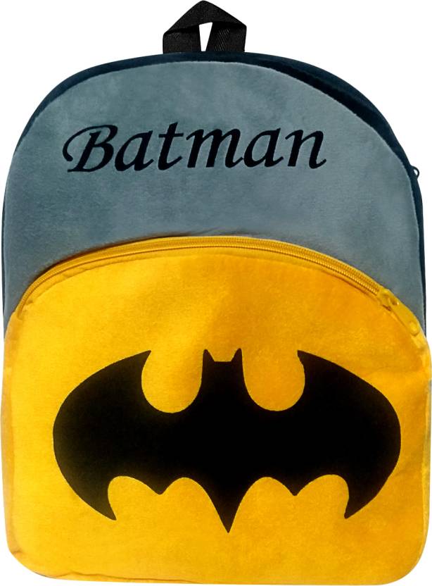 DEPTO Kids School Bag Soft Plush Backpack Cartoon Bags BATMAN 10 L Backpack  Black, Yellow - Price in India 