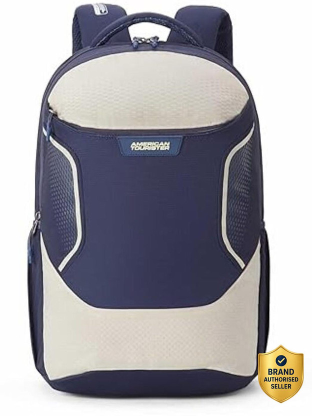 AMERICAN TOURISTER Laptop backpack with 17" Laptop compartment for Office,college for men & women 35 L Laptop Backpack(Beige, Blue)