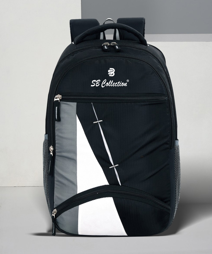 SBCOLLECTION Compact School College Office Backpack All day Use Laptop Shelf Deep Pockets 30 L Laptop Backpack(Grey, Black)