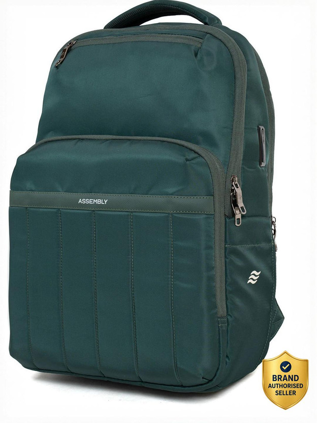 Assembly 15.6" with Luggage Sleeve for Travel | Organizer with USB Port 35 L Laptop Backpack(Green)
