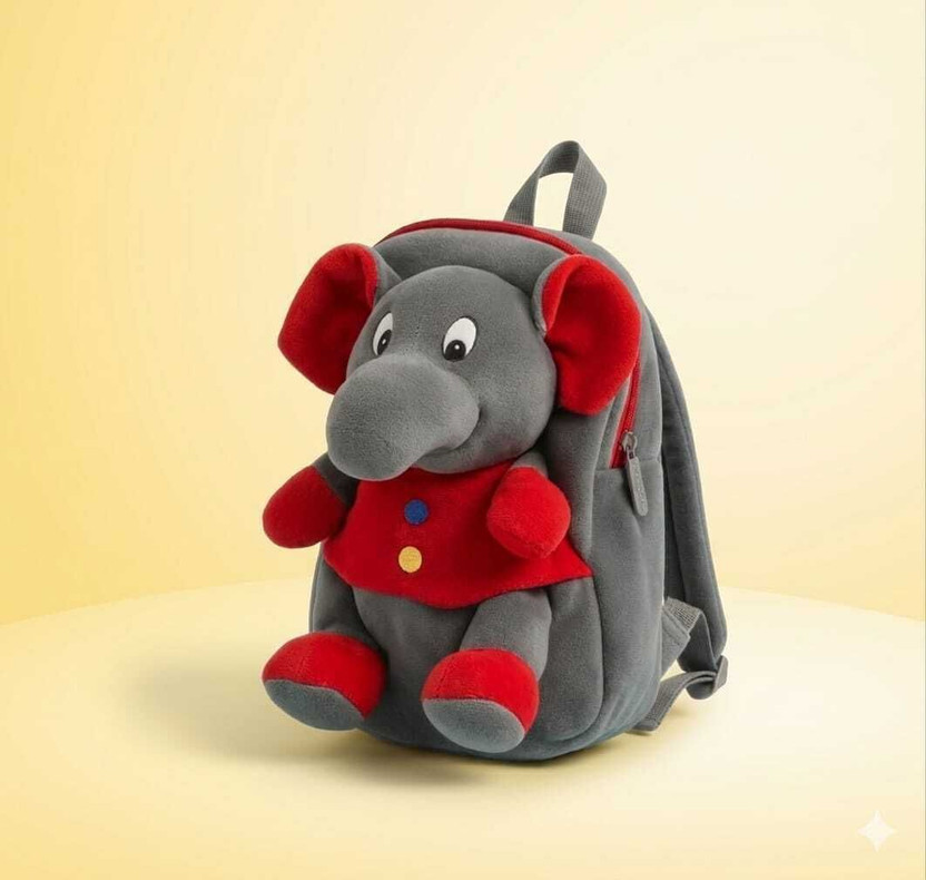 ananya solution Teddy Soft Cartoon School Bag for Baby/Boys/Girls for Nursery, preschool, winter 10 L Backpack(Grey)