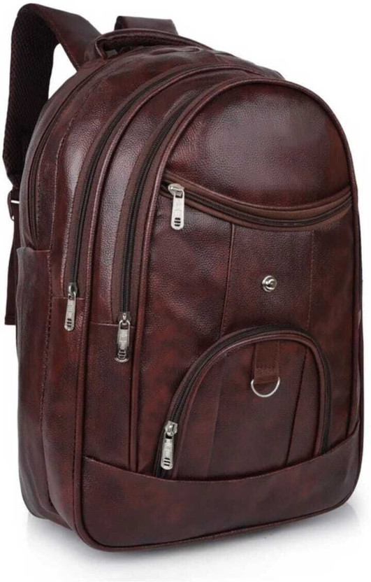 LIFE INDIA Vegan Leather LINKED 35 L Laptop Backpack(Brown)