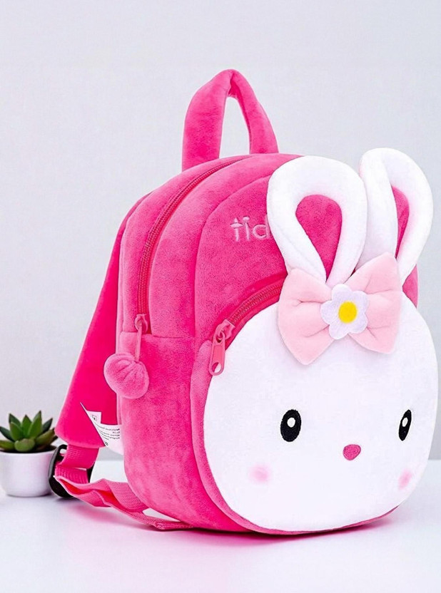 KASHAF ENTERPRISES Kongi Rabbite Soft Plush Kids School Bag Baby Years 2 to 6 Boy,Girl Nursery(S1E) 12 L Backpack(Pink)