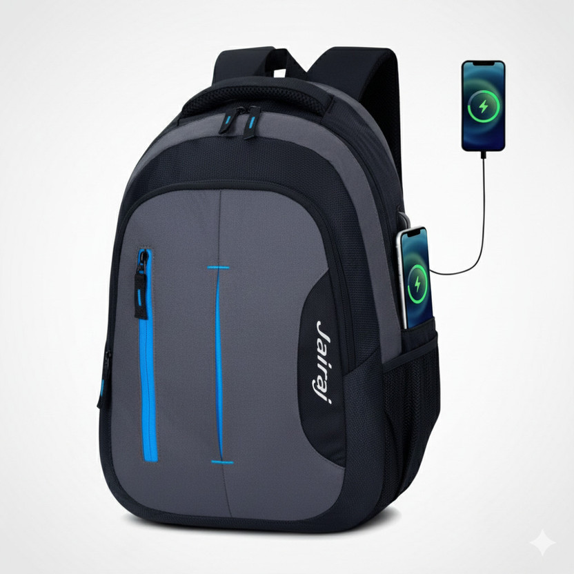 JairaJ USB Charging Port, Water Resistant (Black) 36 L Laptop Backpack(Black)