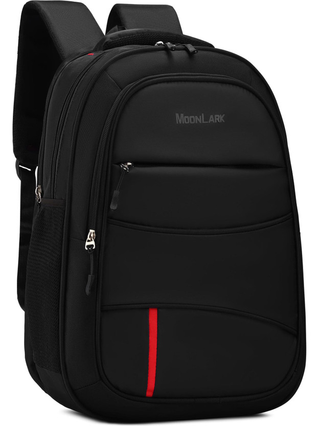 MOONLARK Modern Classic Collage Bag with Rain Cover & Smart Storage Design 35 L Laptop Backpack(Black)