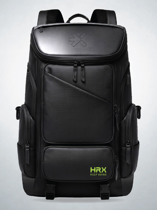 HRX by Hrithik Roshan Keep Going Unisex Bakpack with Anti-Theft & 7 Utility Pockets and Chest Strap 42 L Laptop Backpack(Black)
