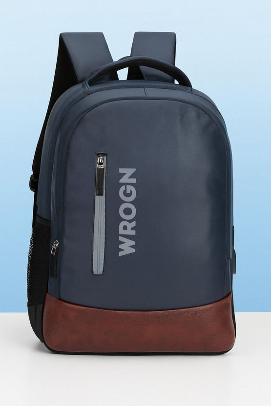 WROGN USB charging port, Anti theft pocket ,15.5 inches Laptop Faux Leather 35 L Laptop Backpack(Blue)