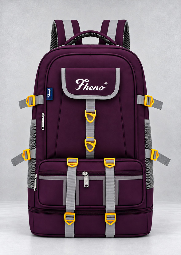 fheno Duo Trending Travel bag Men Travelling Bags hiking Trekking Clothes Bags 75 L 70 L Backpack(Purple)