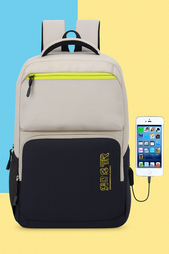 Roadster with USB Charging Port, two compartment Bag 35 L Laptop Backpack(Grey, Black)