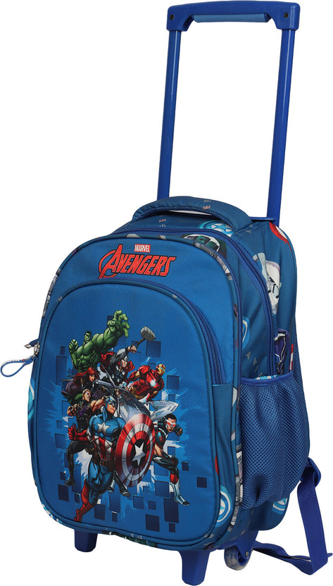 MARVEL Novex Original 16" Avengers Kids Backpack Trolley Bag with 2 Wheel / School Bag 30 L Trolley Backpack(Blue)