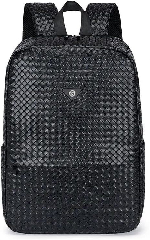 GadgetBite Onyx 20L PU Leather Laptop Bag 15.6inch '' with Luggage Strap & Bottle Pocket 20 L Laptop Backpack(Black)