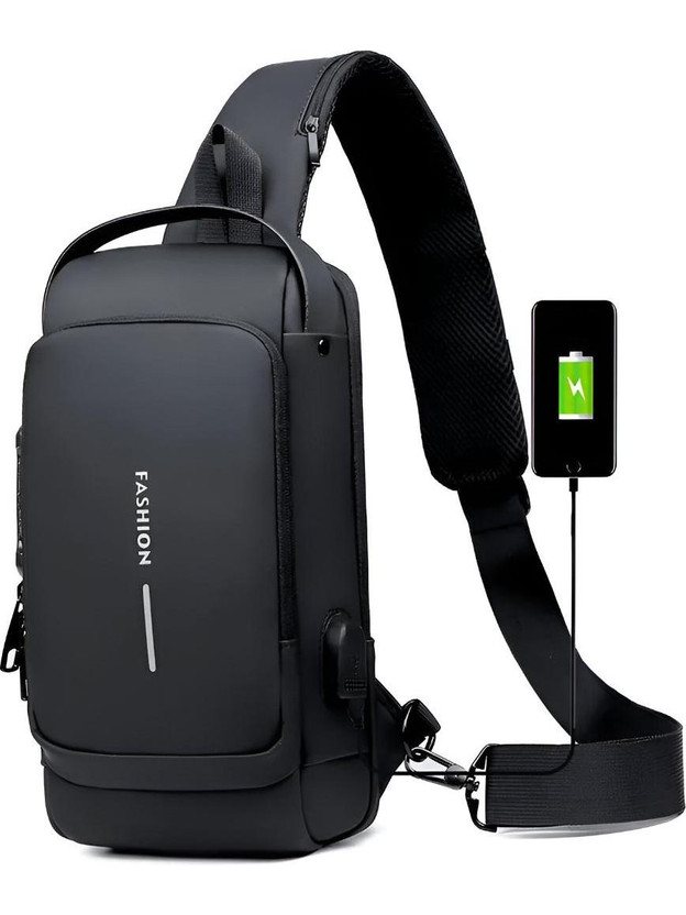 romj Anti-theft Unisex Sling Bag with Password Lock With USB Charging Port 500 L Backpack(Blue)