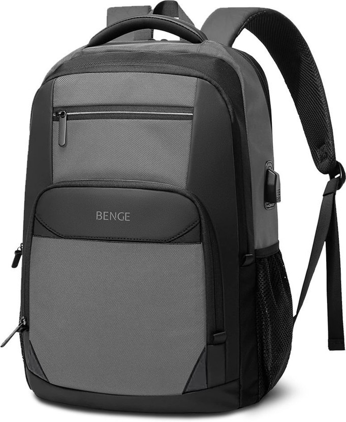 BENGE Unisex 15.6 inch Laptop Backpack With Smart USB Port For Office, 30 L Laptop Backpack(Black)