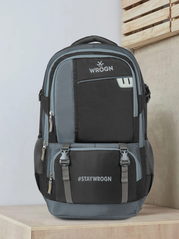 WROGN WROGN Spacy unisex fits upto 16 Inches/college/school bag 55 L Backpack(Black, Silver) - Flipkart Deal