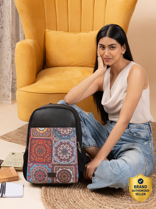 ZOUK Multicolor Mandala Statement Backpack 16.9 L Laptop Backpack(Multicolor)