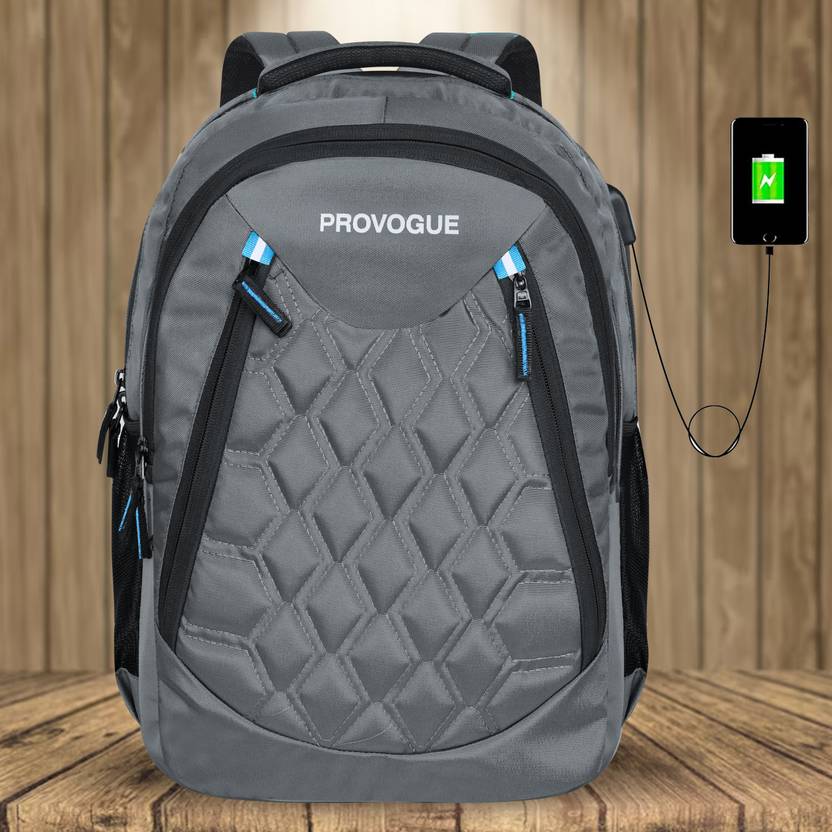 PROVOGUE SPORTY EXPANDABLE LAPTOP BACKPACK WITH CHARGING DOCK AND RAIN