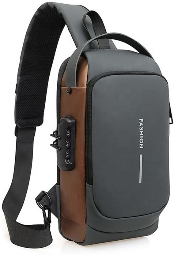 WSBT WSBT Anti-Theft Crossbody Sling Bag with Combination Lock 6 L Laptop Backpack(Black, Brown) - Flipkart Deal