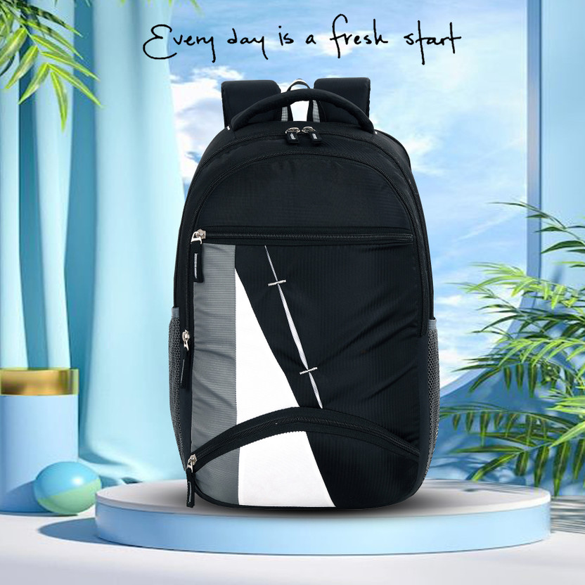 Renco Laptop Backpack Medium Waterproof School Bag/College Bag/For Unisex Waterproof School Bag(Black, 25 L)