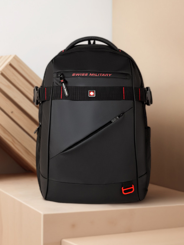SWISS MILITARY GHOST X Multi Utility with Headphone Socket 30 L Backpack(Black)