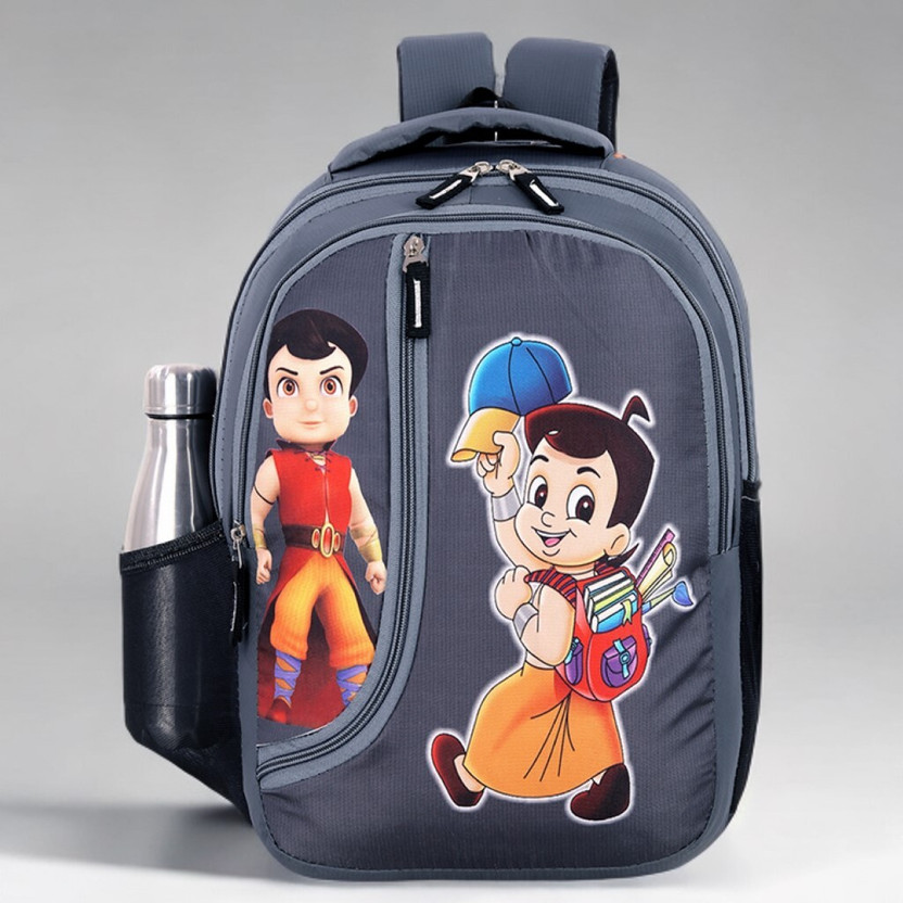 Akram garments Stylish Kids Cartoon School Backpack Bags for Baby Girls/Boys Waterproof School Bag(Dark Grey, 22 L)