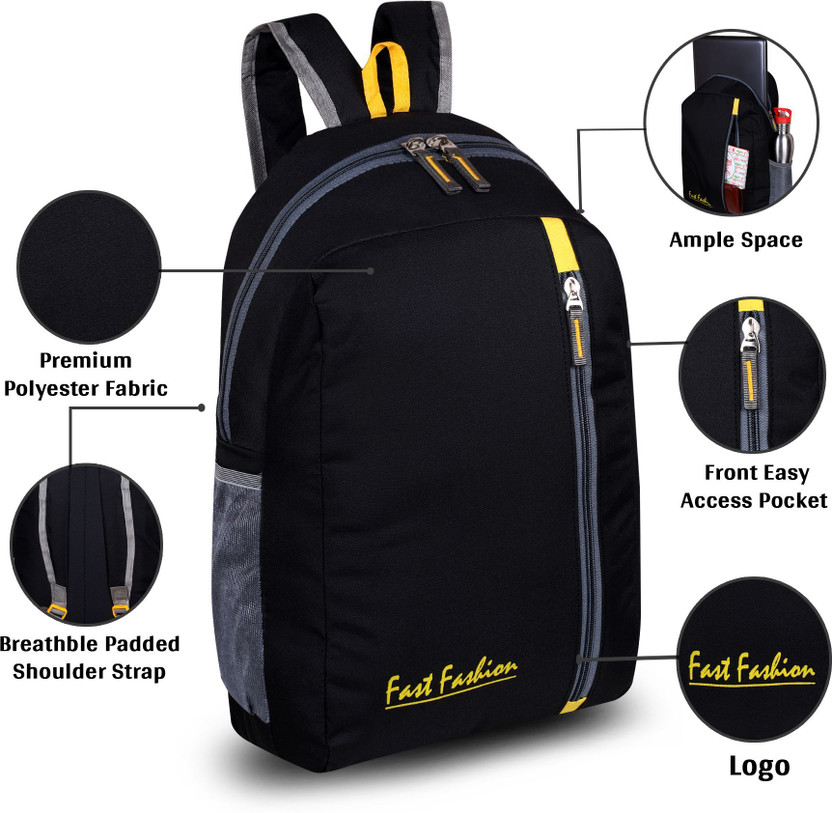 ZCRAFT spacy comfortable 4th to 10th class casual colleg School Bag (Black25 L) 25 L Backpack(Black)