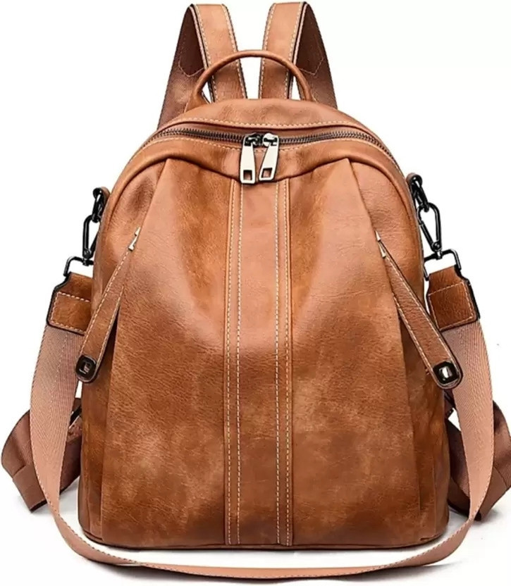 HouseOfCommon HouseOfCommon Convertible Shoulder Bag Ladies Anti theft Satchel Sling Travel (Brown) 25 L Laptop Backpack(Brown) - Flipkart Deal